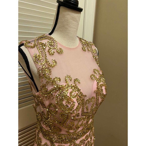 107. Angela & Alison Short Prom Dress in Light Pink - Picture 7 of 16